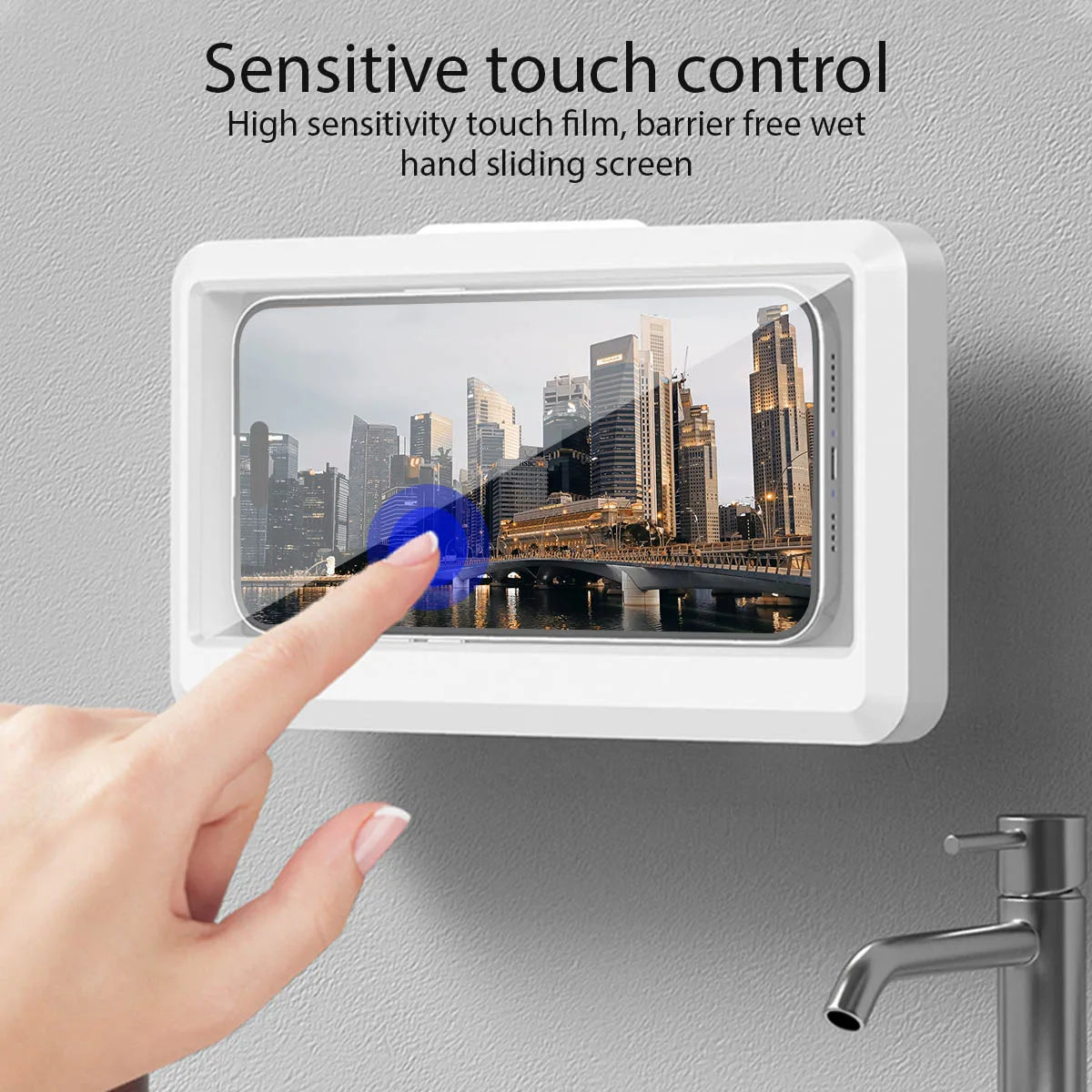 SplashSafe: Bathroom Waterproof Phone Case & Holder Stand