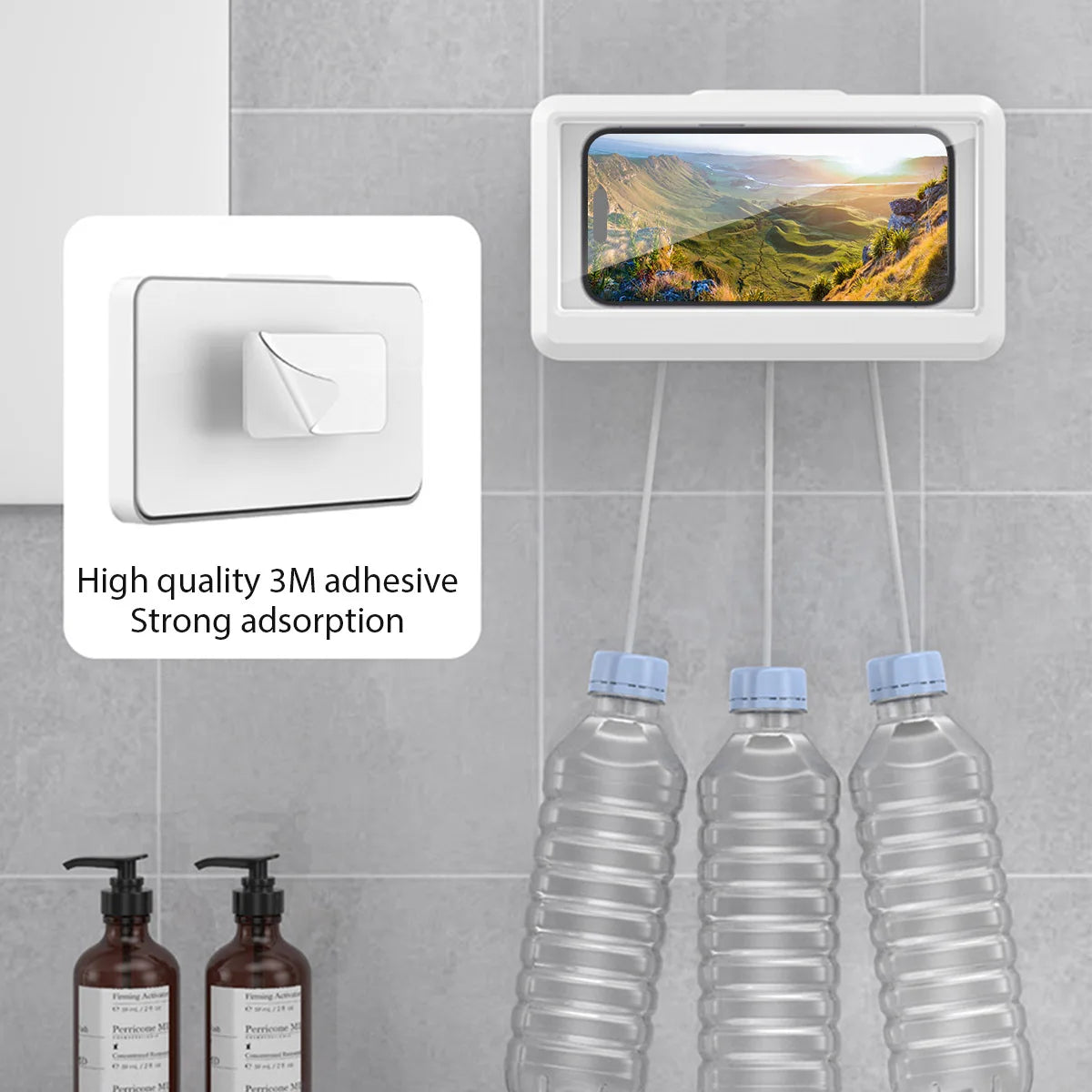 SplashSafe: Bathroom Waterproof Phone Case & Holder Stand
